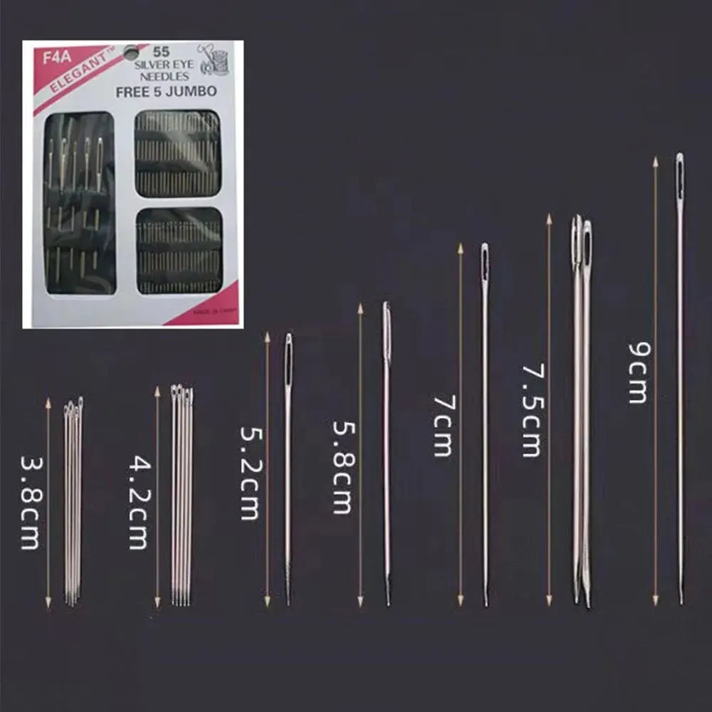 NeedlePack 55-Piece Stainless Steel Sewing Needle Set