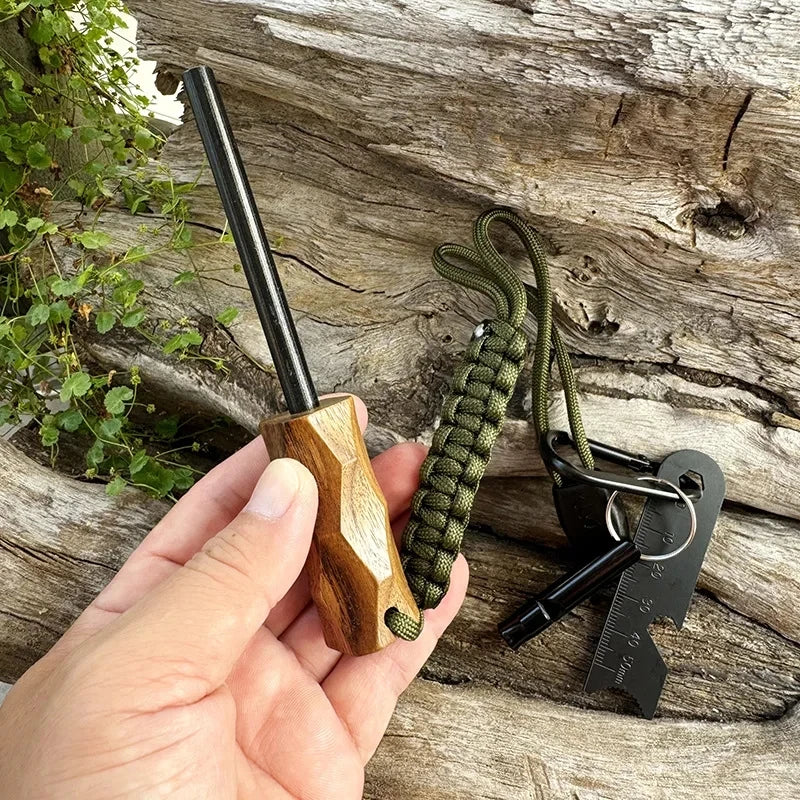 FlintStrike Magnesium Fire Starter Rod with Leather Strap