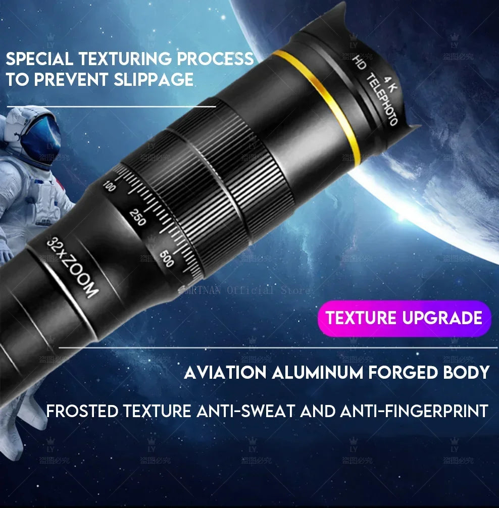OpticVault 32x HD Monocular - Smartphone Camera Adapter