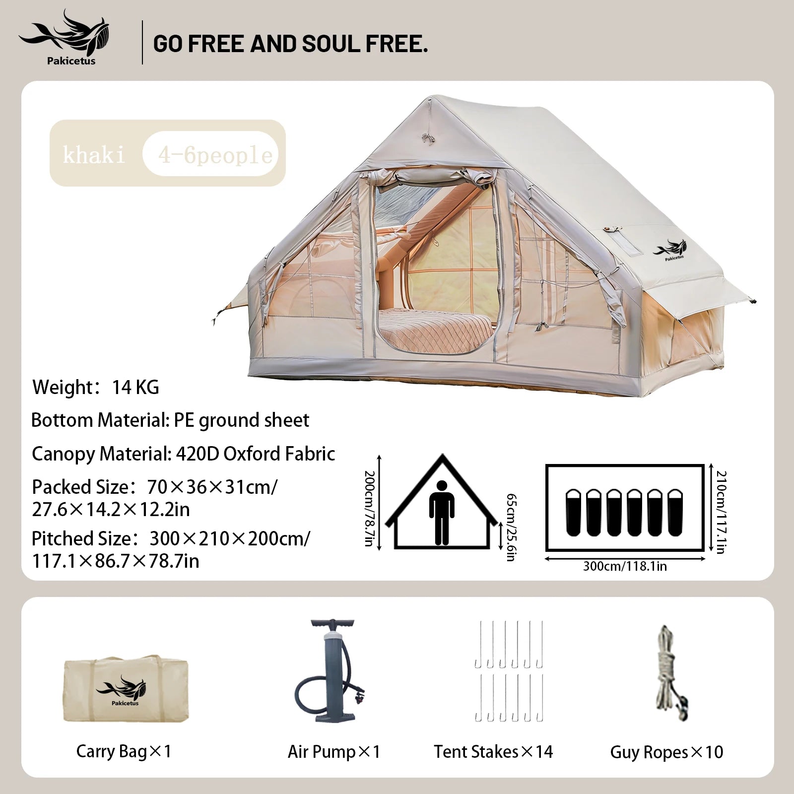 QuickDome Pakicetus Inflatable Family Camping Tent