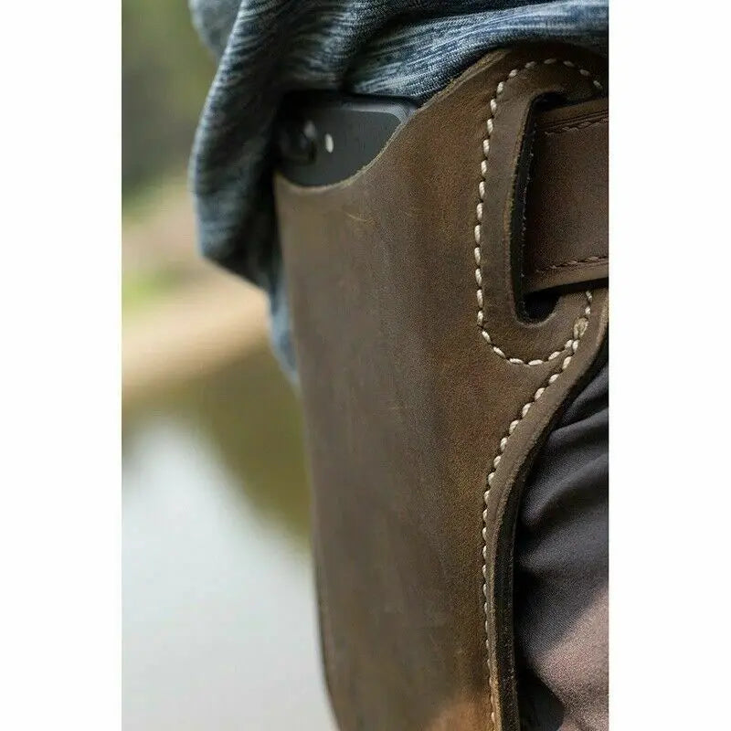 HipVault Leather Cell Phone Belt Holster & Waist Pouch
