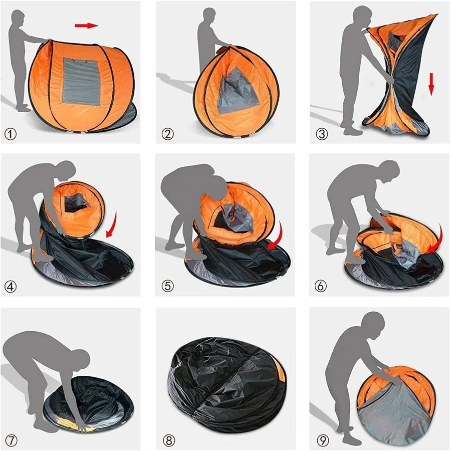 PopBase Instant Throw Camp Tent — 5-8 Person Waterproof