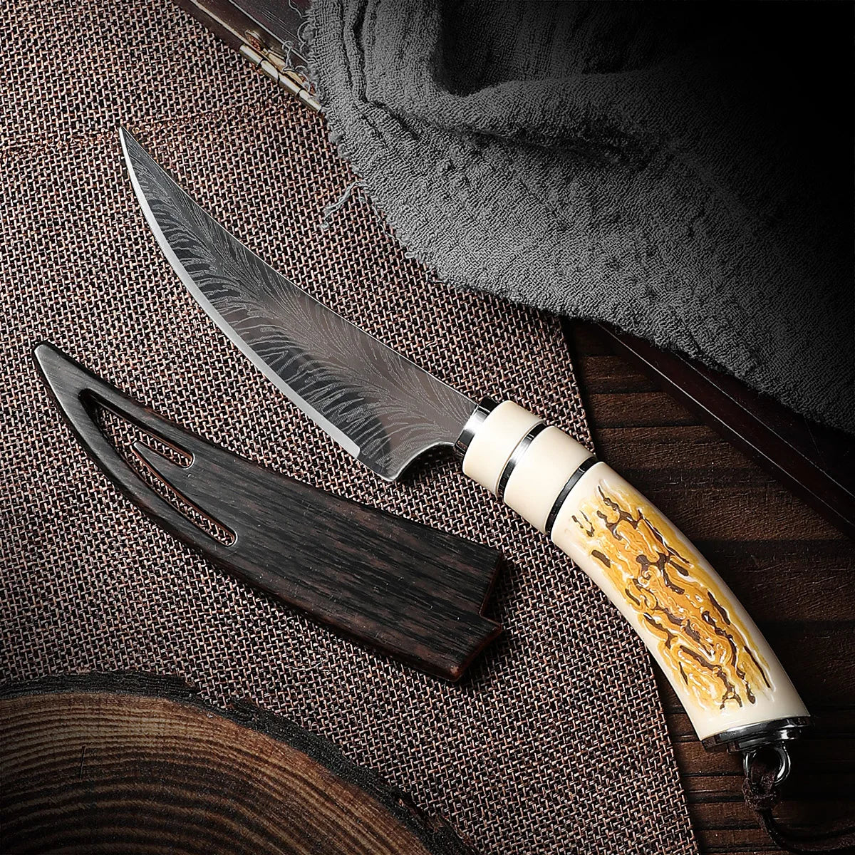 CurveVault High Carbon Boning Knife — Curved Blade