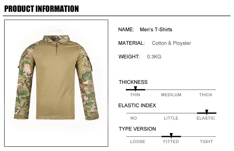 TactTee Outdoor Tactical Hiking Shirt — Military Camo