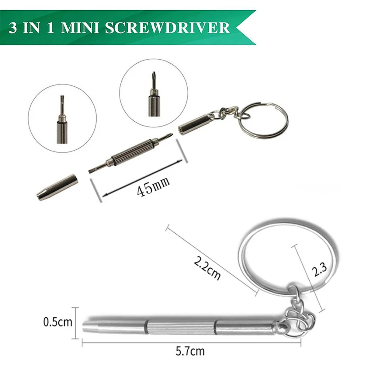 PocketFix 3-in-1 Precision Eyeglass Repair Screwdriver Kit