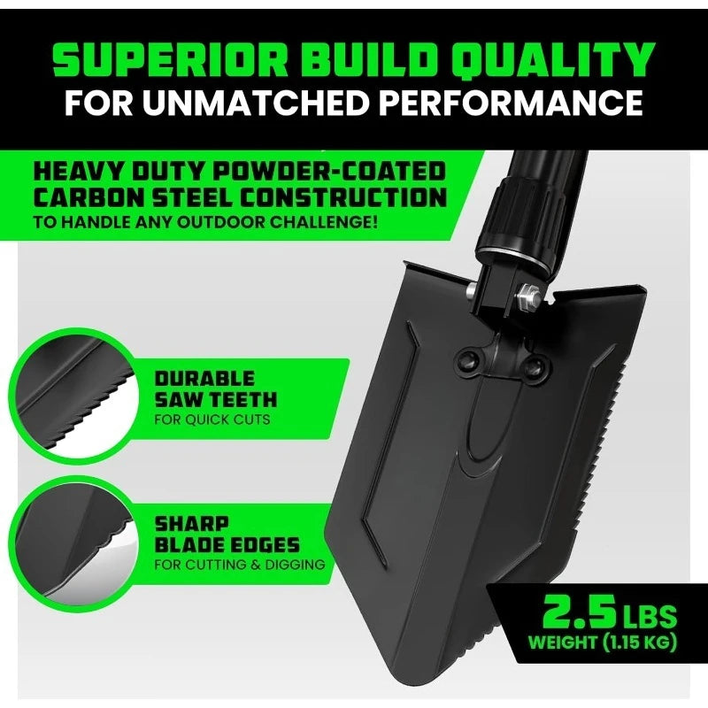 StrikeShovel Folding Survival Shovel with Pick - Manganese Steel