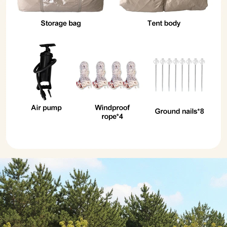 SkyBase Inflatable Camping Tent — 5-8 Person Quick Setup