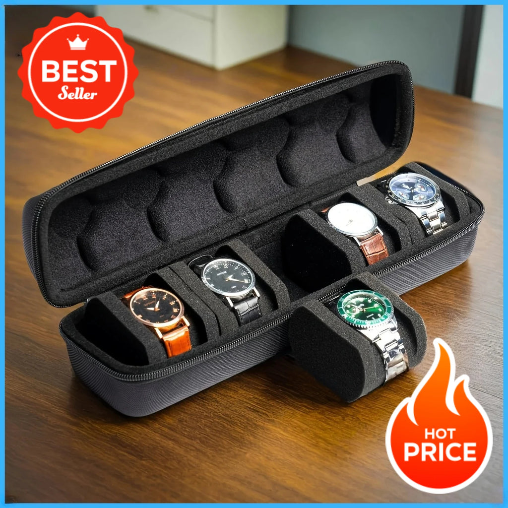 WatchVault 5-Slot Hard Shell Travel Watch Case