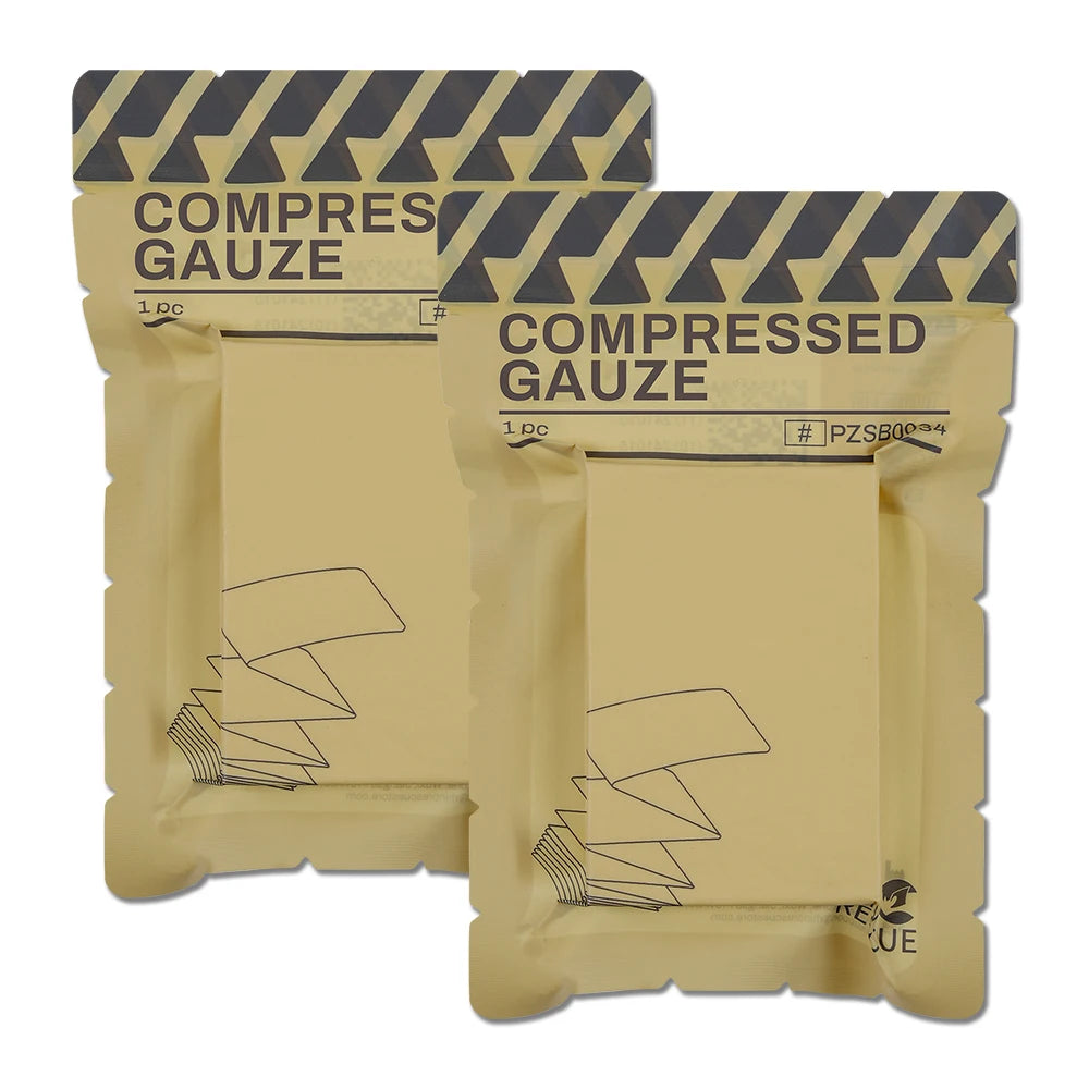 RescueVault Sterile Compressed Gauze - Emergency Wound Dressing