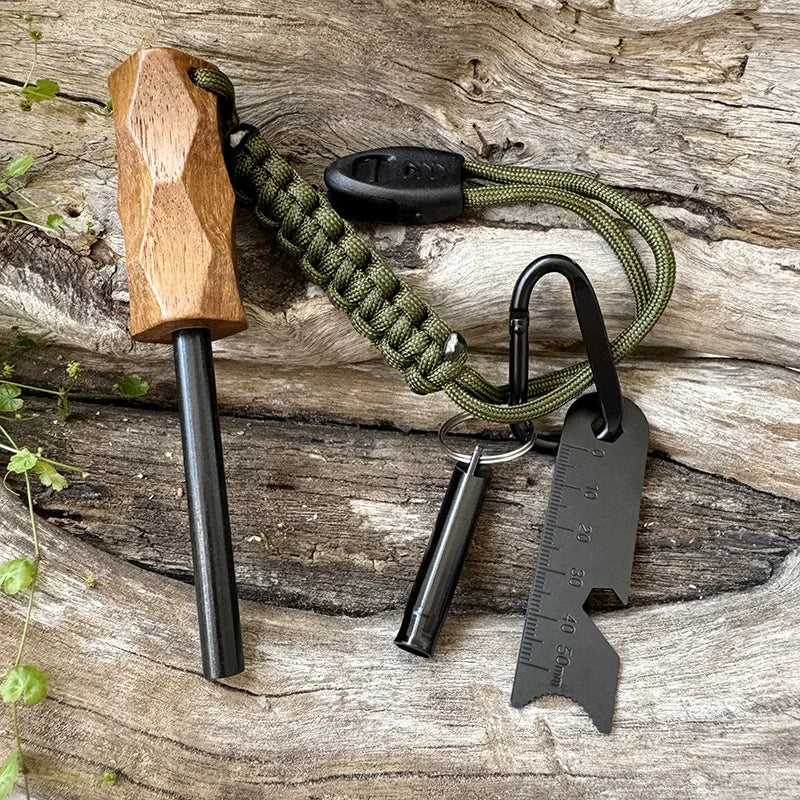 FlintStrike Magnesium Fire Starter Rod with Leather Strap