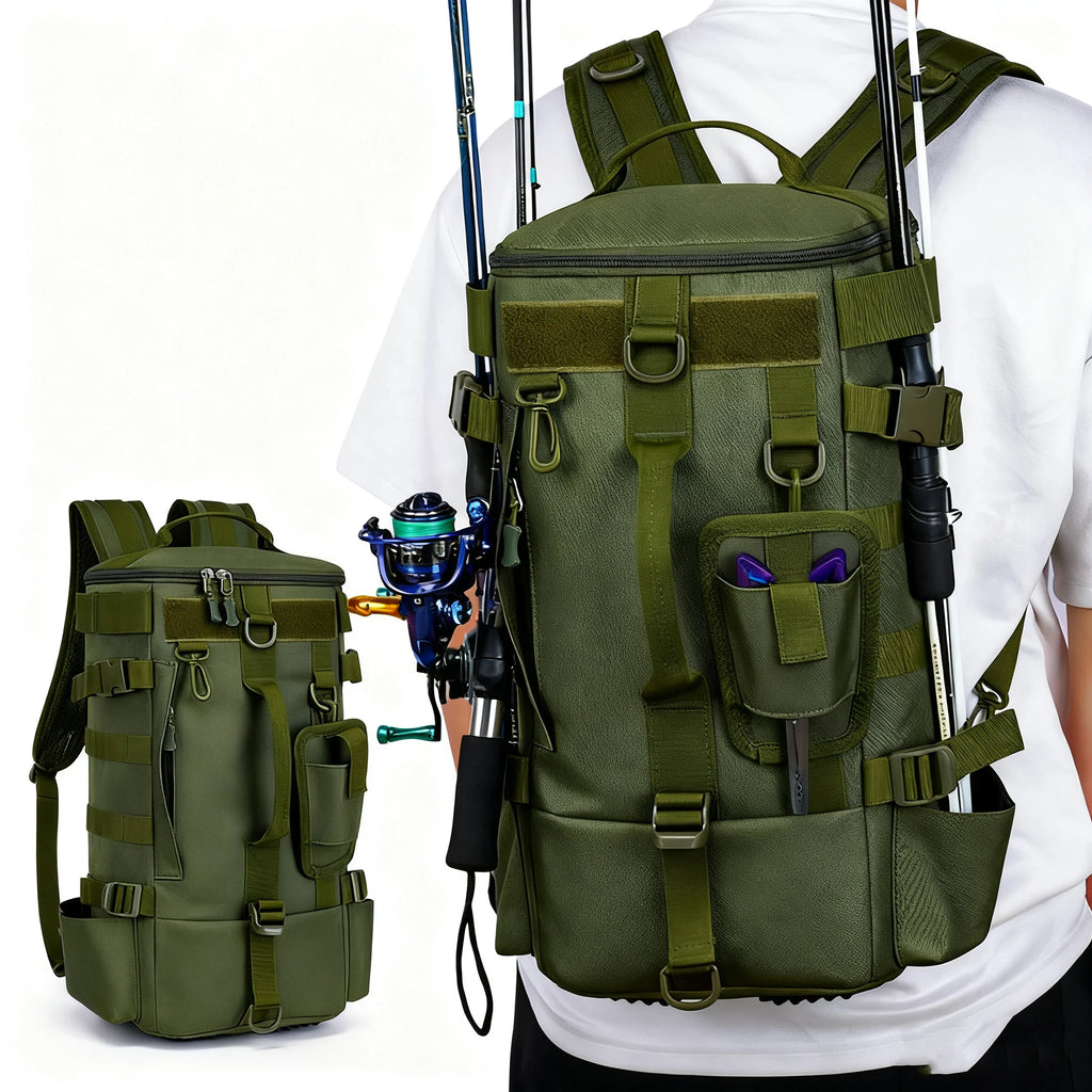 CastPack Tactical Fishing Backpack with Rod Holders