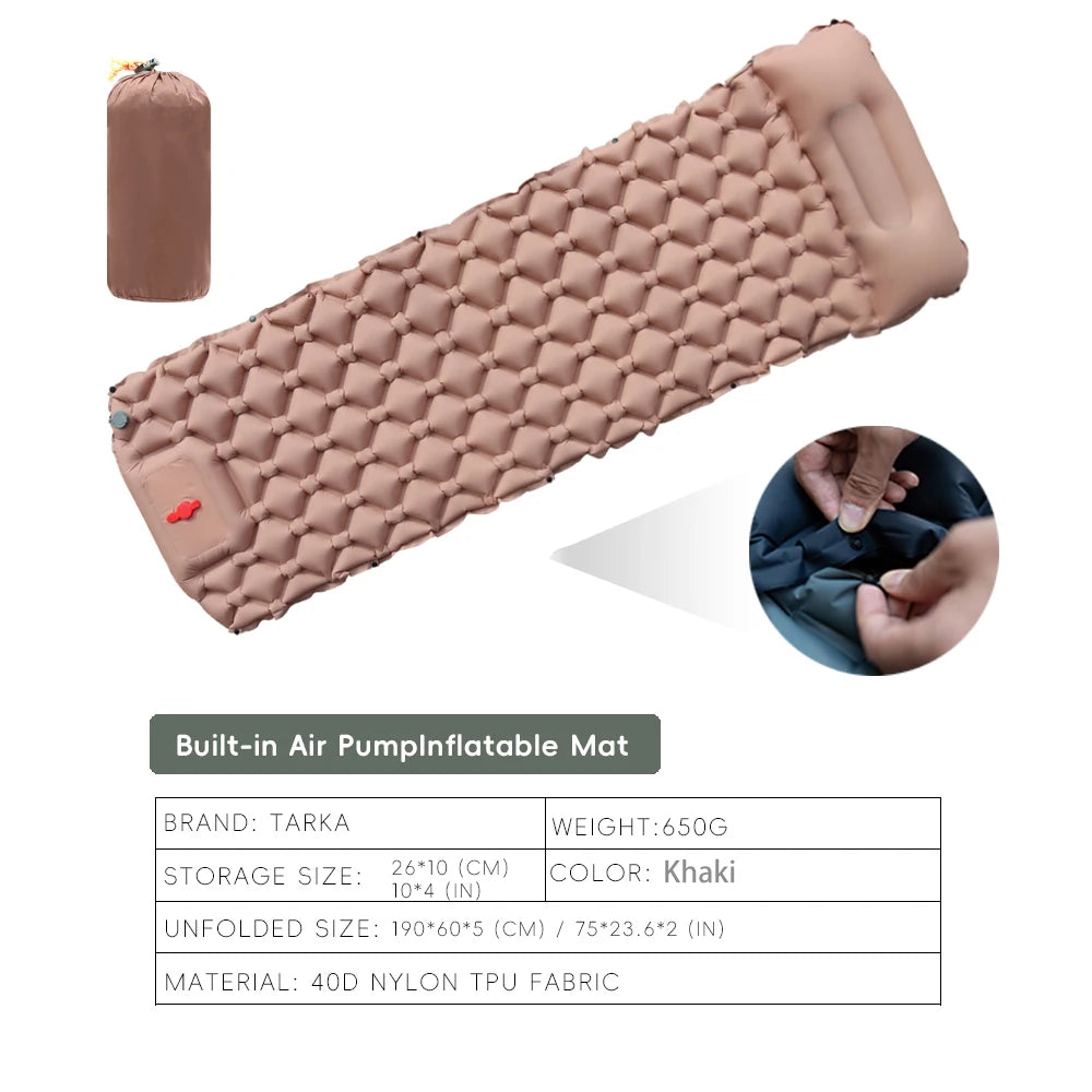 TrailRest Inflatable Camping Pad with Pillow