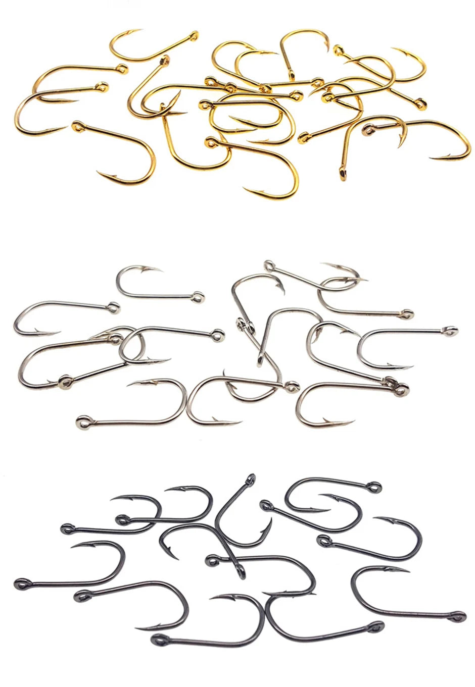 PrecisionHook 100-Pack Carbon Steel Fishing Hook Set