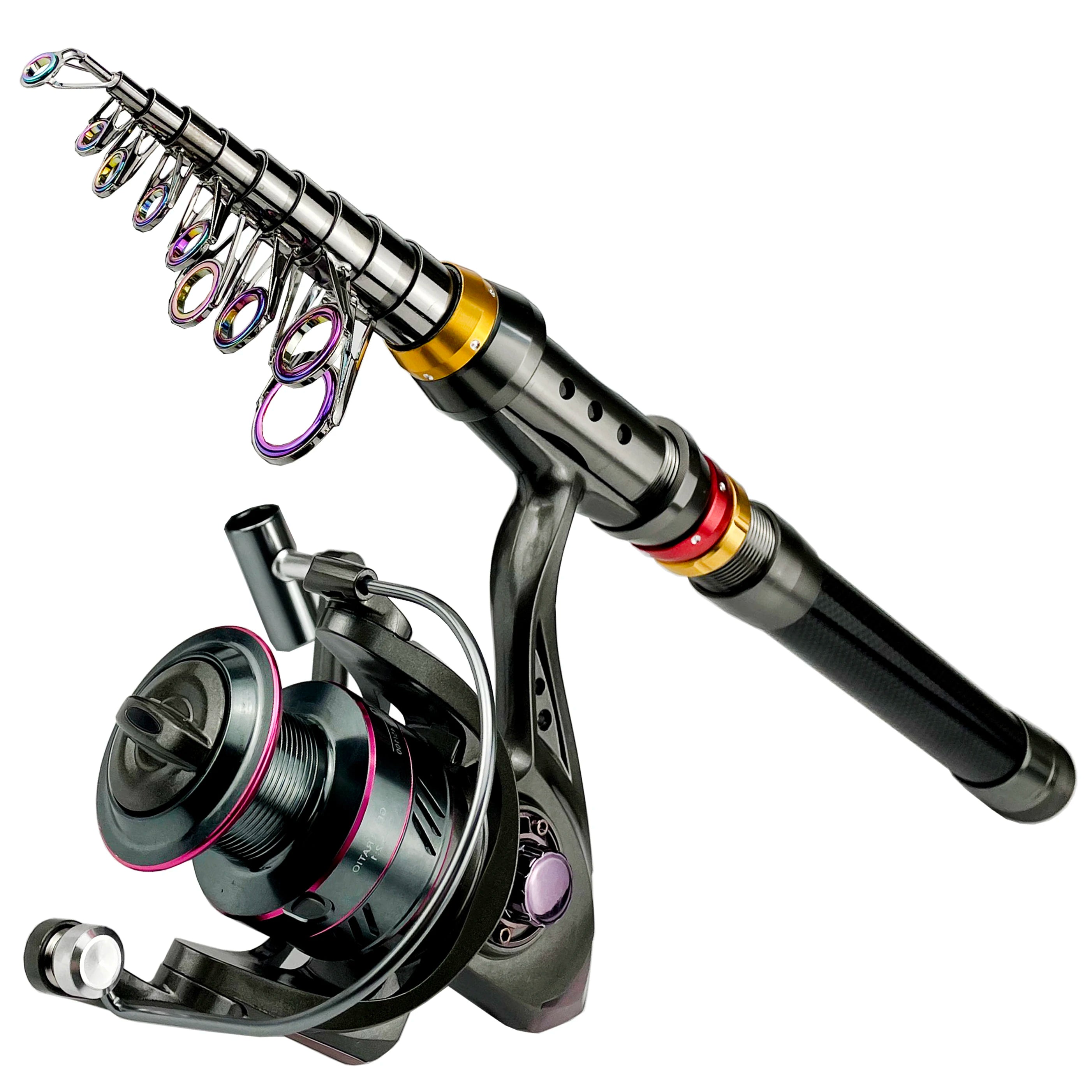 CastPro Telescopic Carbon Fiber Fishing Rod & Reel Combo