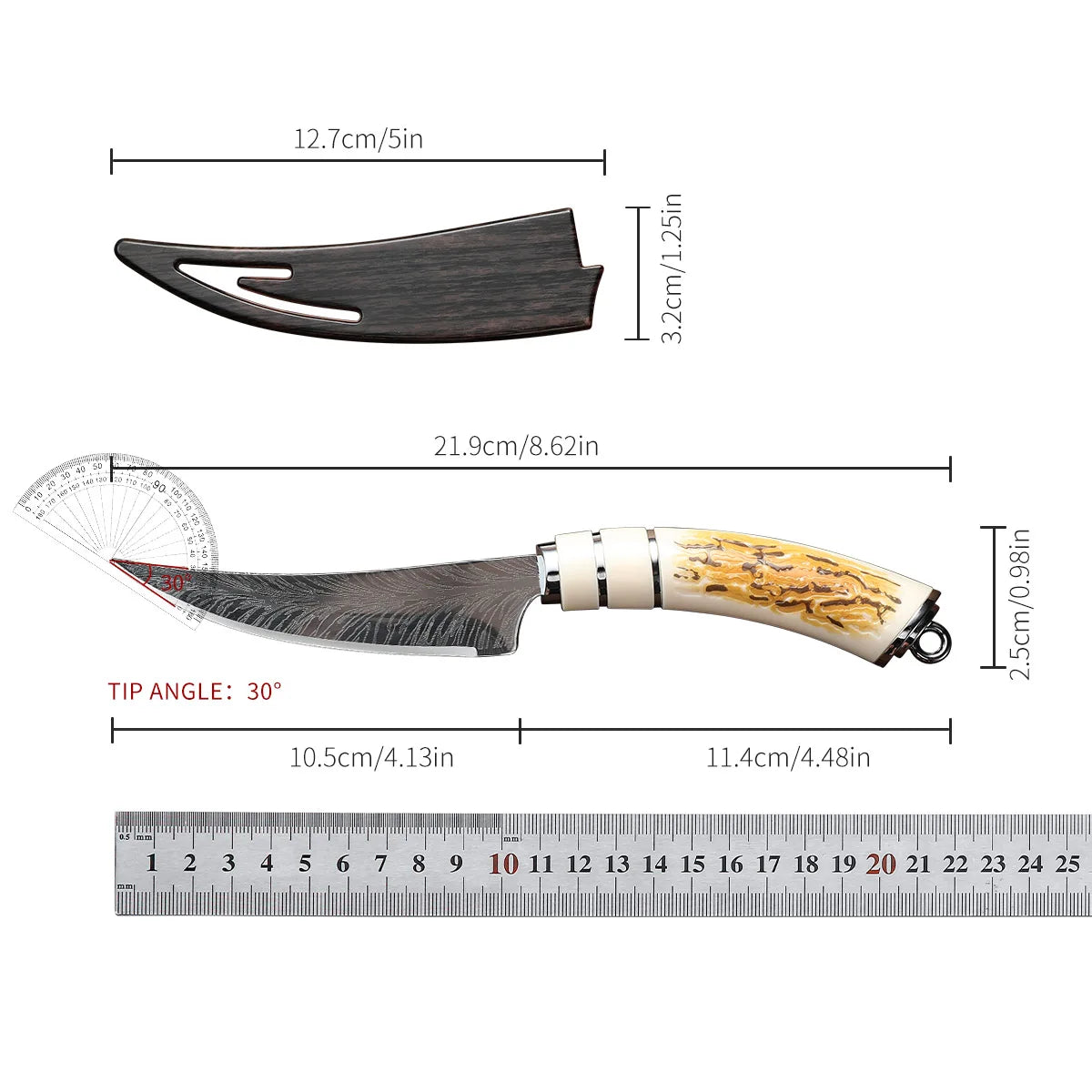 CurveVault High Carbon Boning Knife — Curved Blade