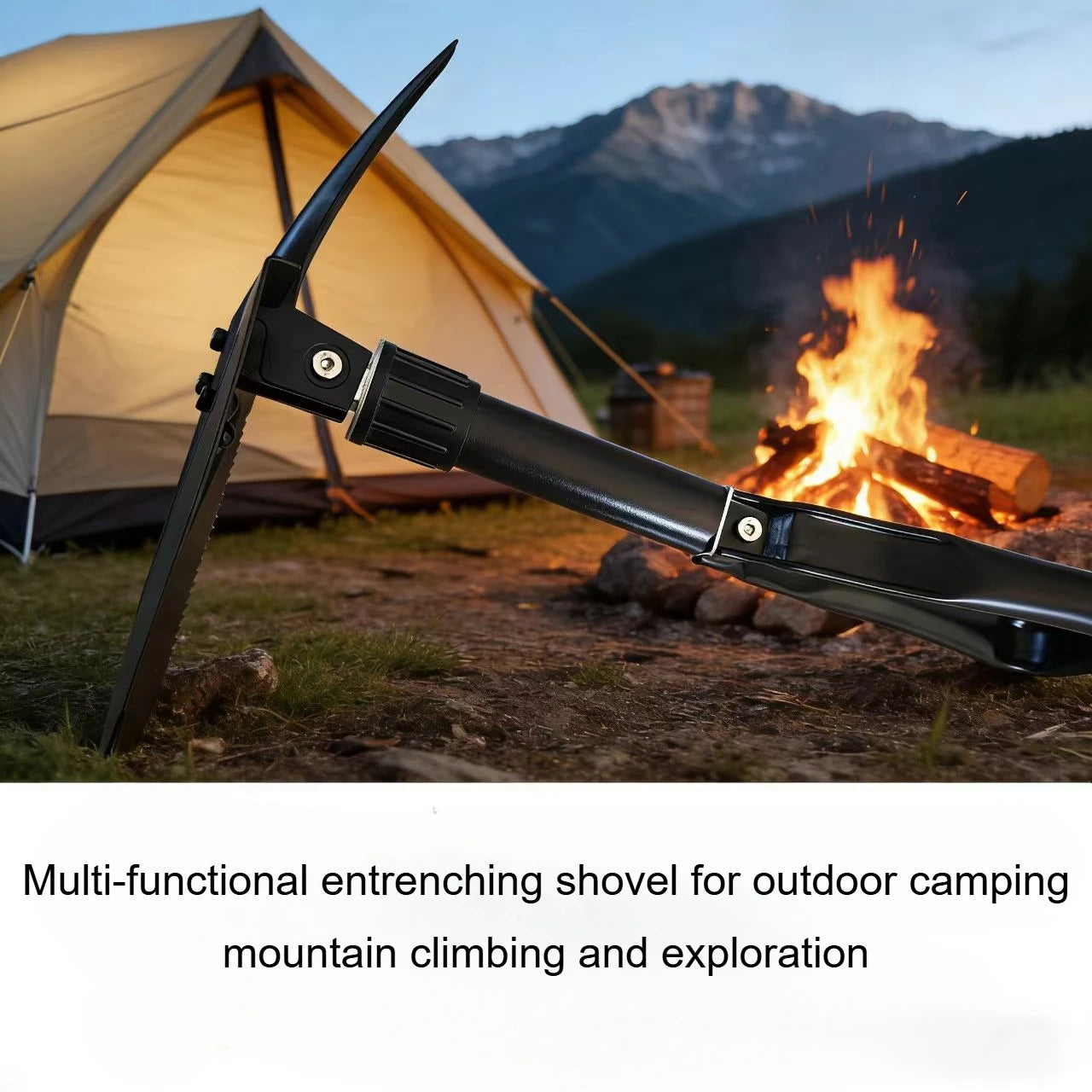 StrikeShovel Folding Survival Shovel with Pick - Manganese Steel