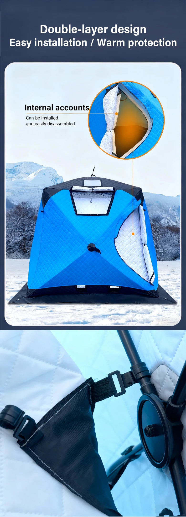 IceBreak Winter Fishing Tent — 3-4 Person Insulated