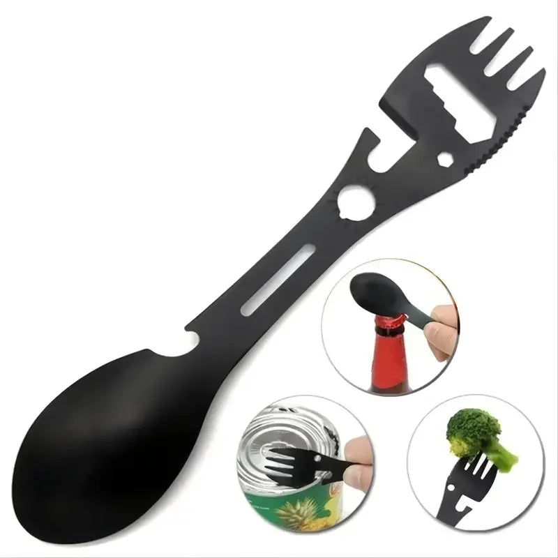 CampSet Stainless Steel Fork Spoon Bottle Opener Tool