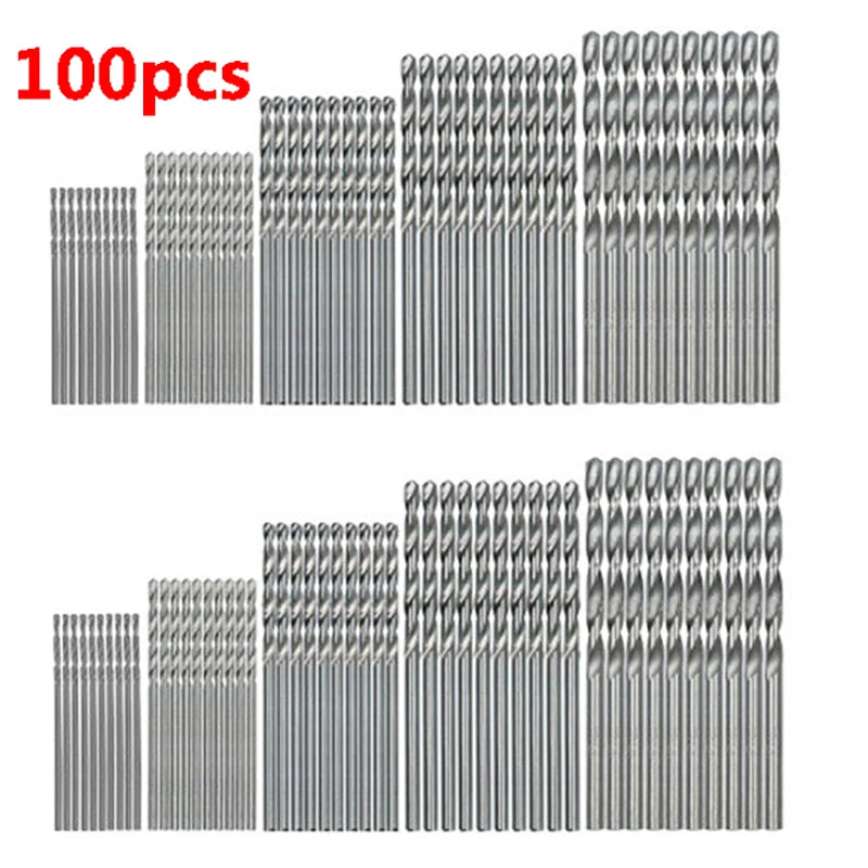 100-Piece Titanium Coated HSS Drill Bit Set
