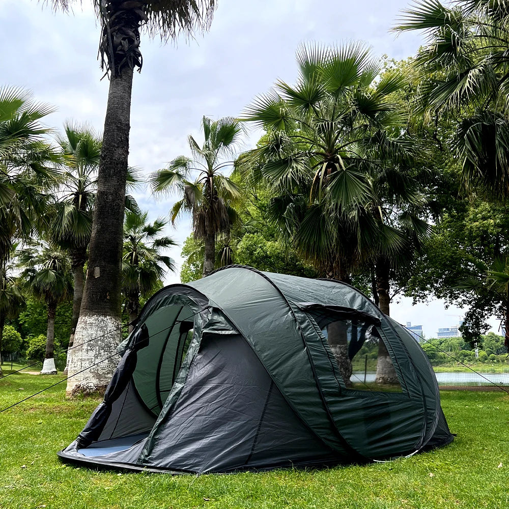 PopBase Instant Throw Camp Tent — 5-8 Person Waterproof