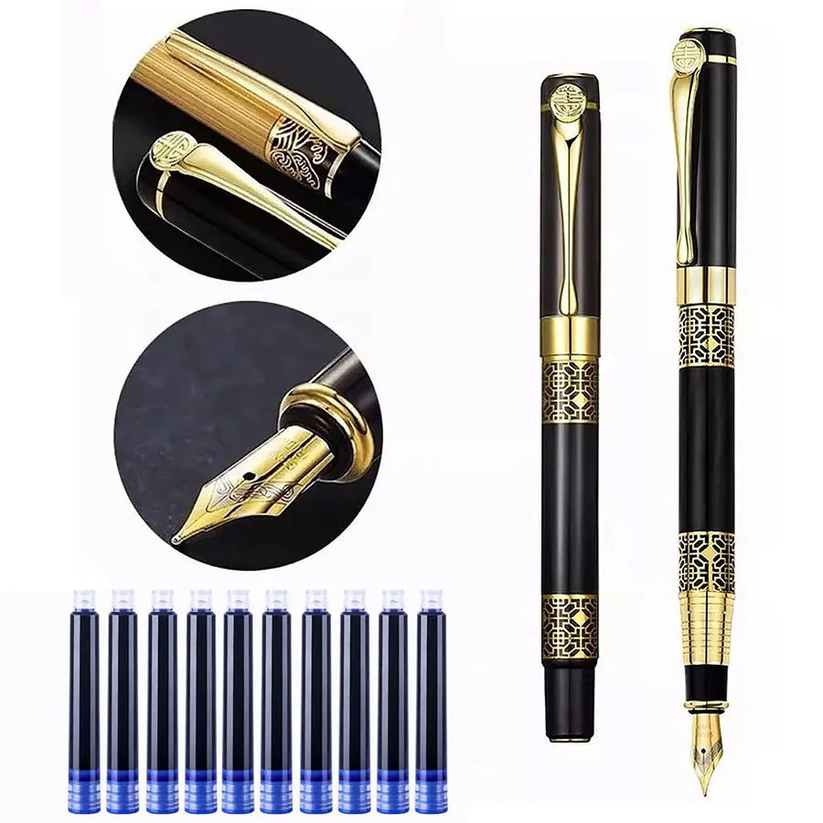 InkVault Retro Metal Fountain Pen & Ink Set