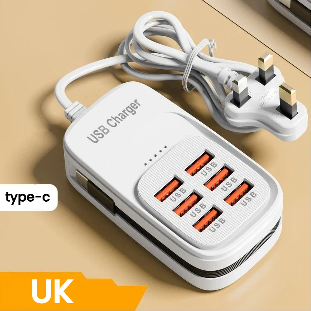 ChargeHub 6-in-1 USB Power Strip — 3PD Fast Charge
