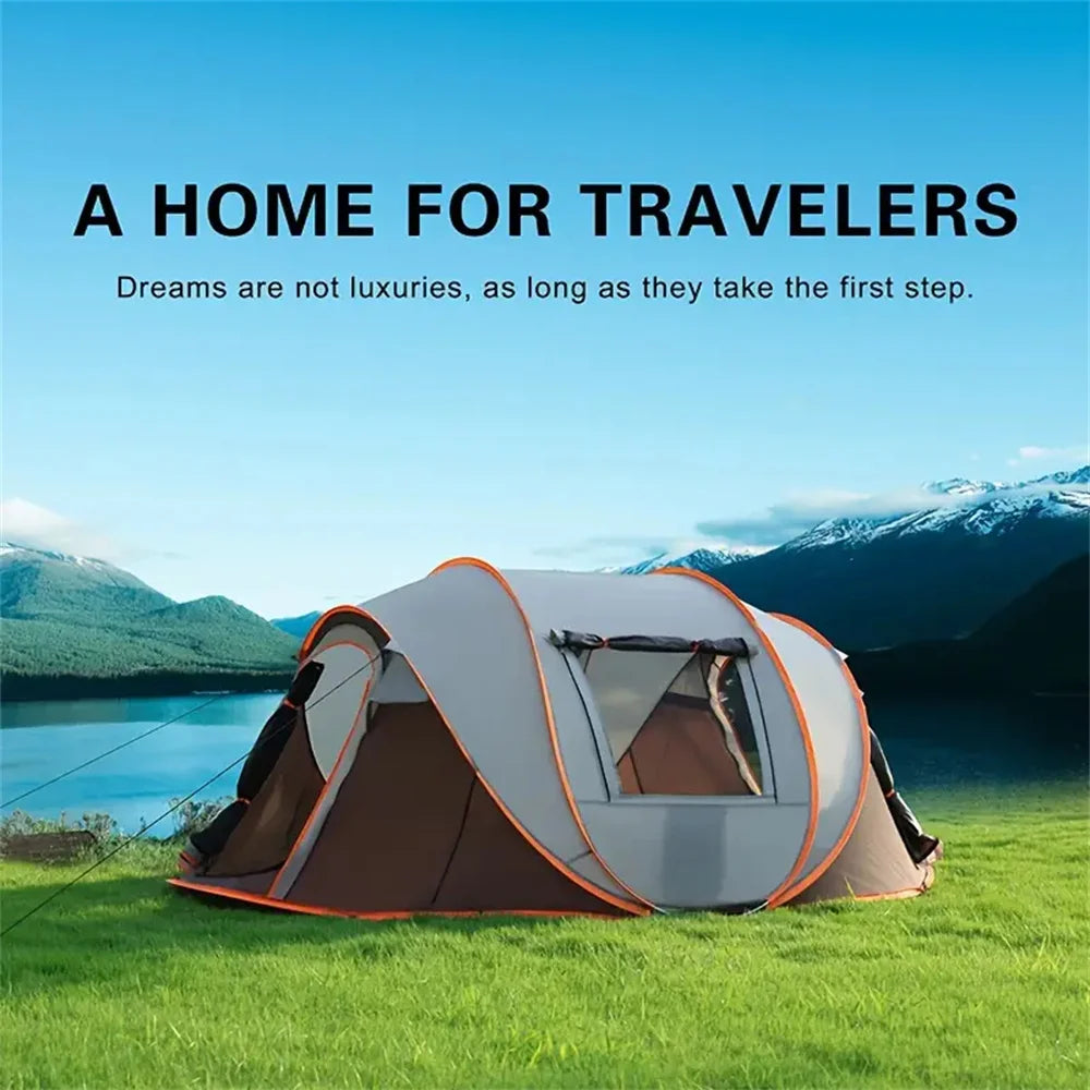 PopBase Instant Throw Camp Tent — 5-8 Person Waterproof