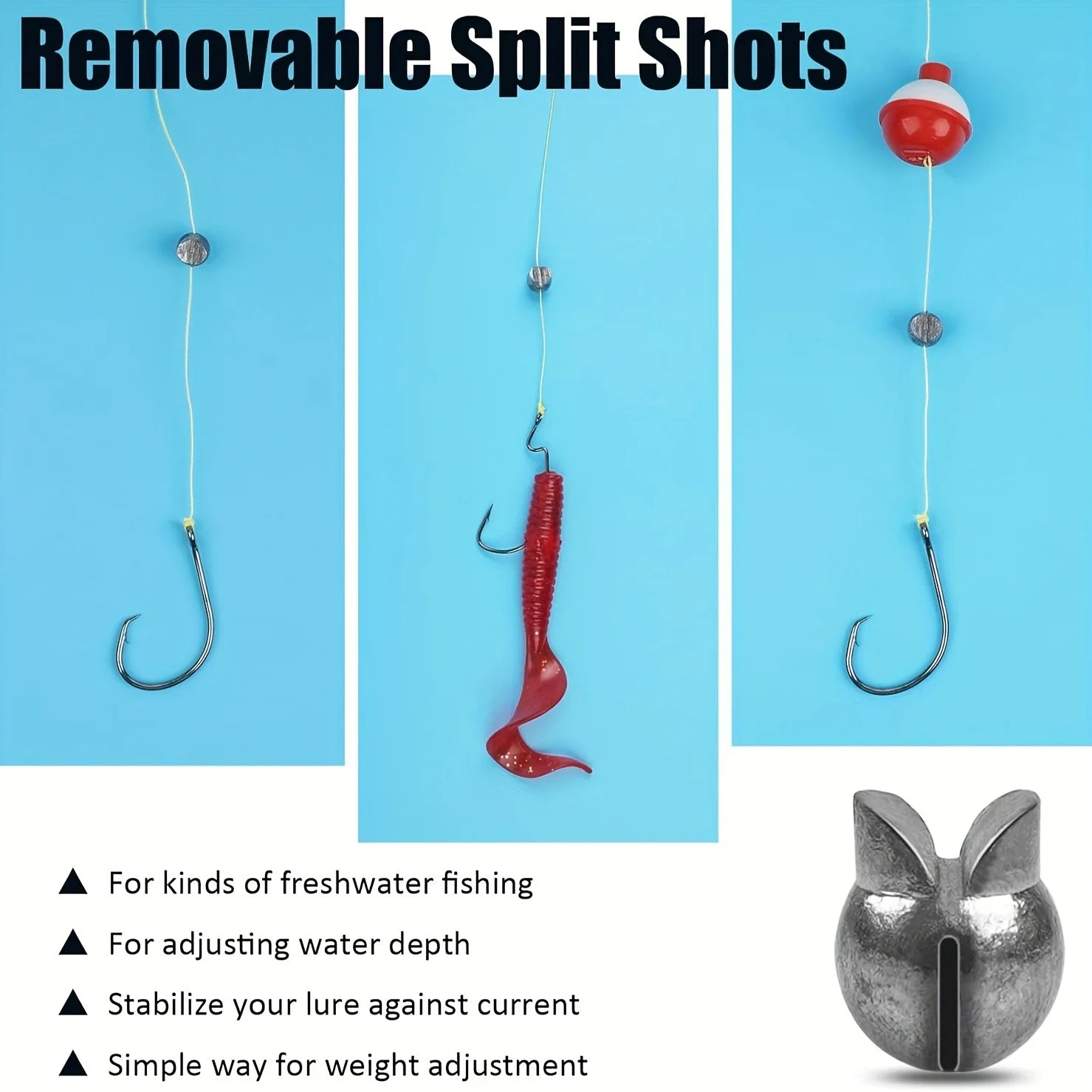 60-Piece Fishing Split Shot Sinker Weight Kit