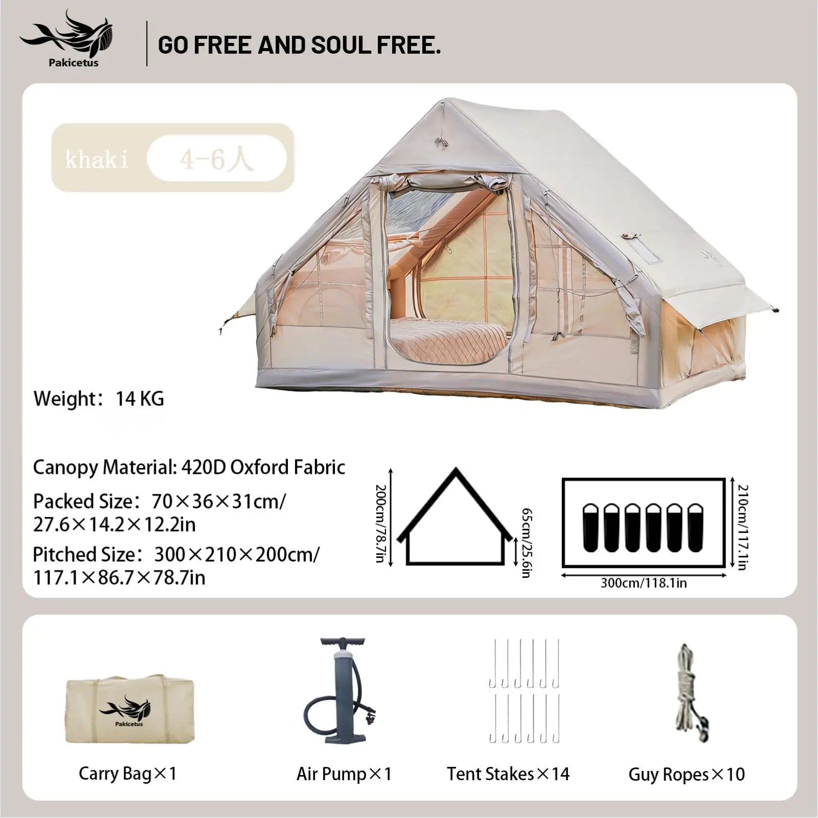 QuickDome Pakicetus Inflatable Family Camping Tent