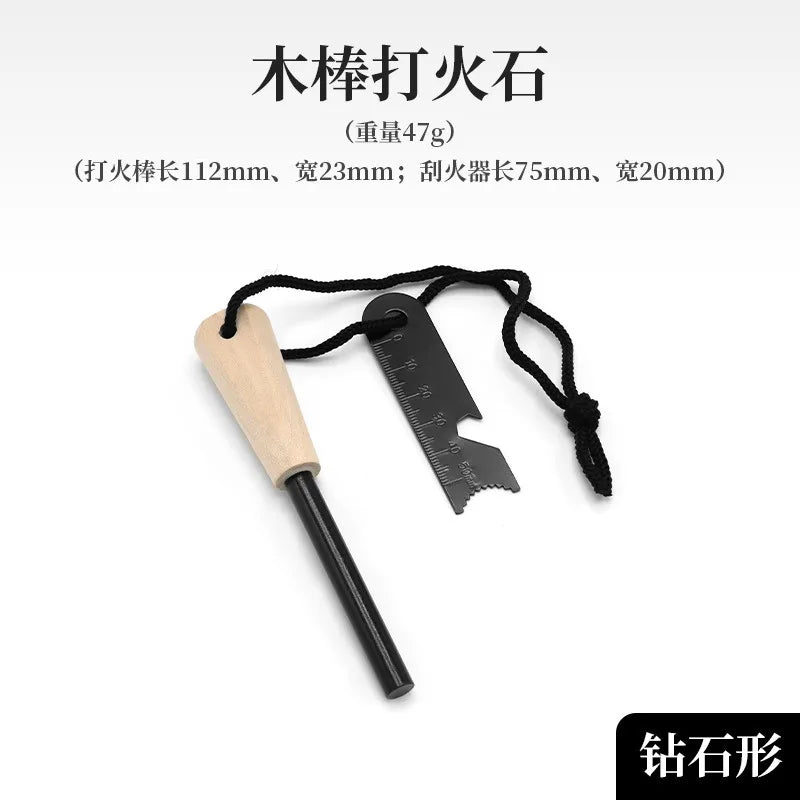 FlintStrike Magnesium Fire Starter Rod with Leather Strap