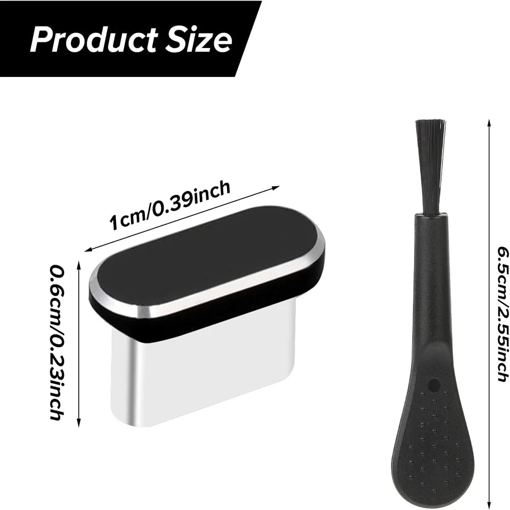 PortShield USB-C Dust Plug + Cleaning Brush Kit