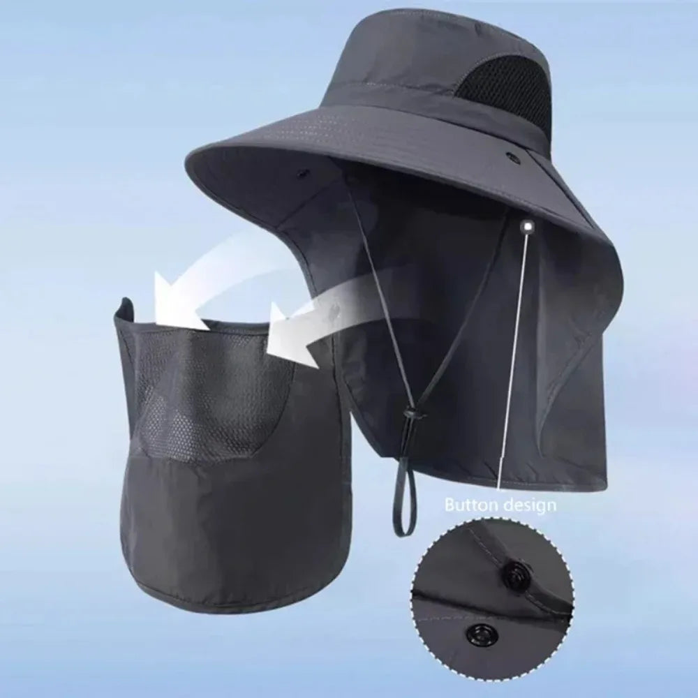 SunShield UV Protection Fishing Cap — Wide Brim Outdoor Hat