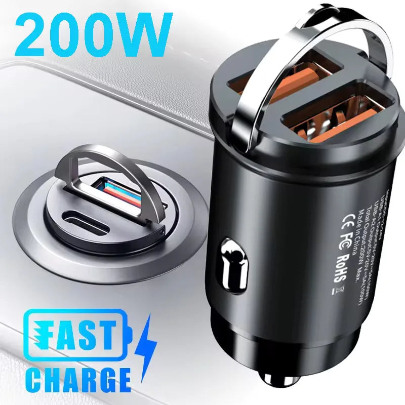 VoltDrive 200W PD Mini Car Fast Charger