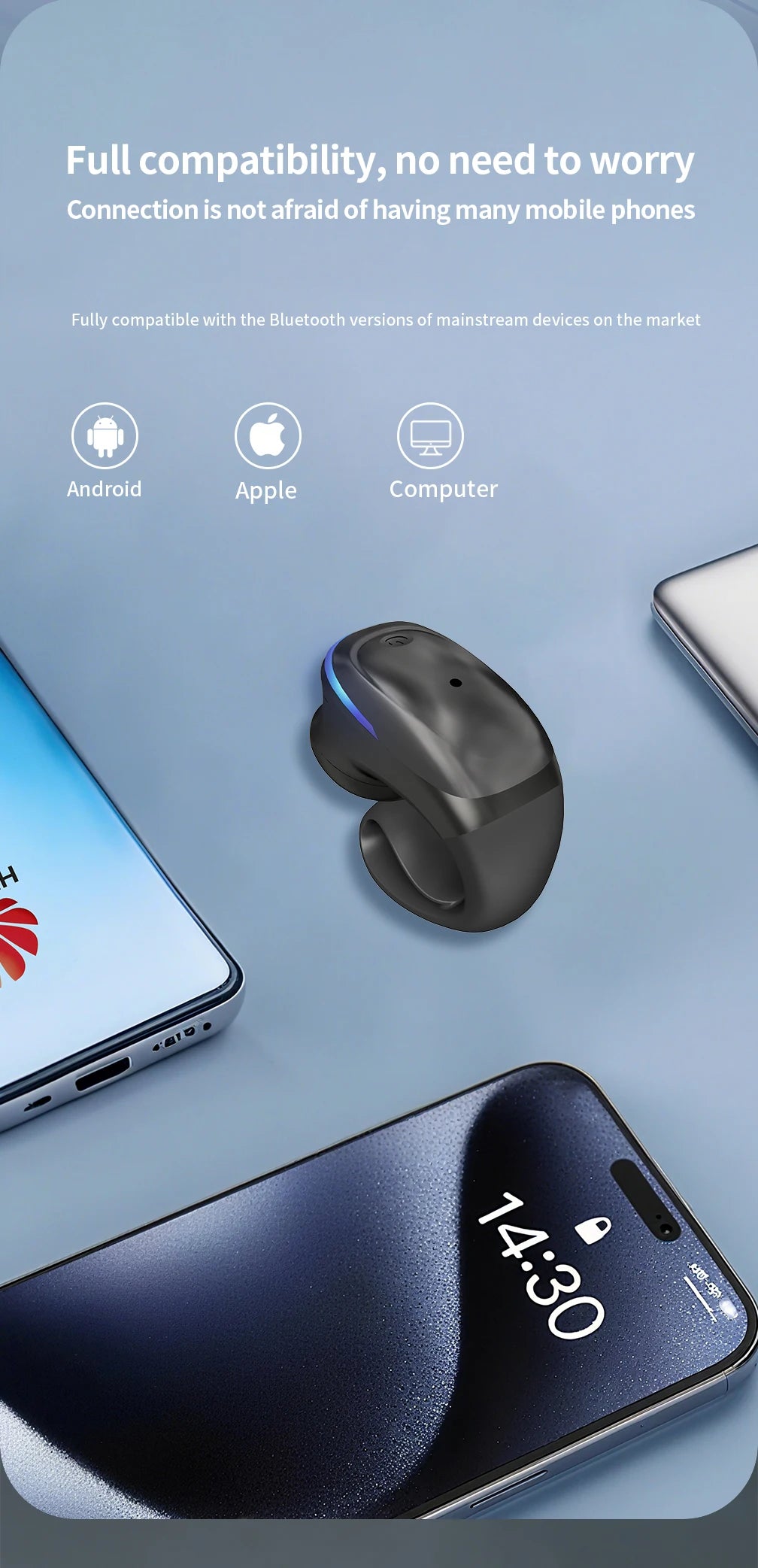 BoneClip Wireless Monaural Bone Conduction Earphone