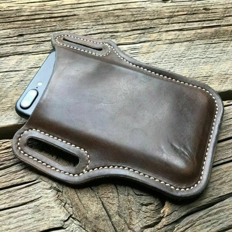 HipVault Leather Cell Phone Belt Holster & Waist Pouch