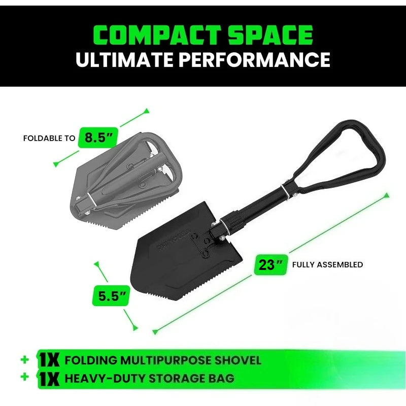 StrikeShovel Folding Survival Shovel with Pick - Manganese Steel