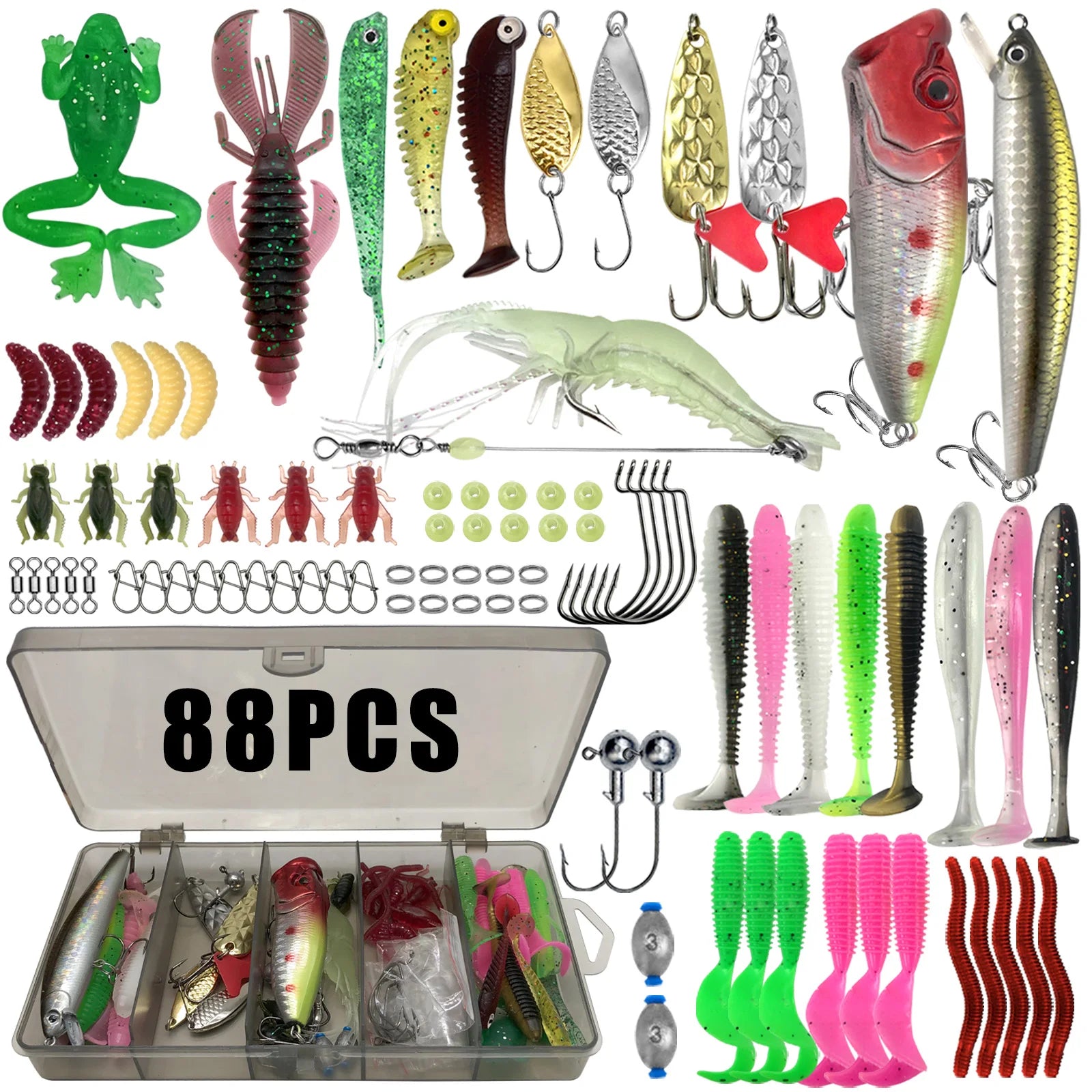 LureVault 86-Piece Multi-Species Fishing Lure Kit