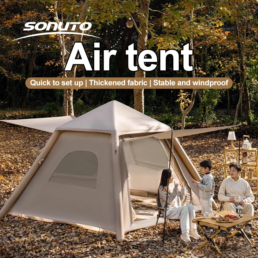 SkyBase Inflatable Camping Tent — 5-8 Person Quick Setup
